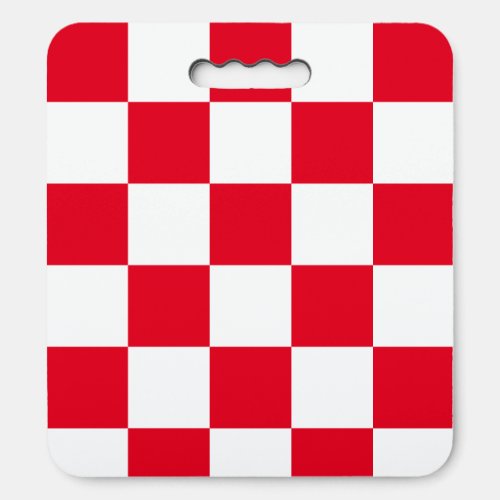 Modern Red Croatian Checkered Pattern Seat Cushion