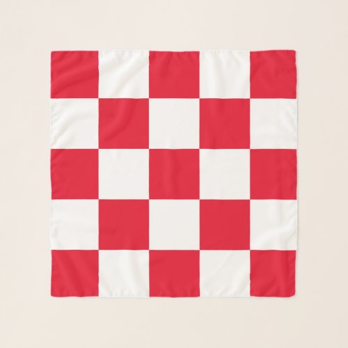 Modern Red Croatian Checkered Scarf