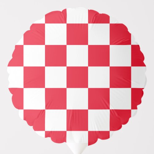 Modern Red Croatian Geometric Checkerboard Balloon