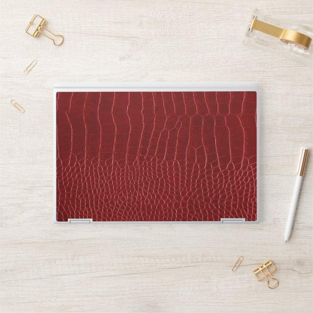 Modern Red Crocodile HP Laptop Skin (Desk)
