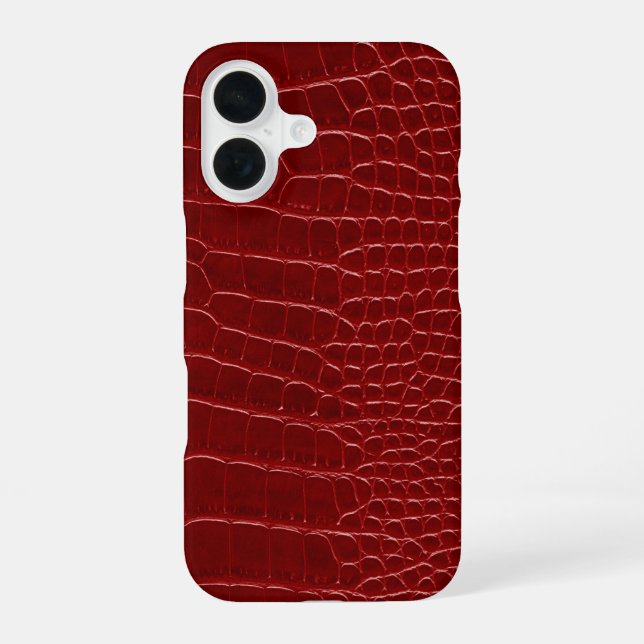 Modern Red Crocodile iPhone Case (Back)