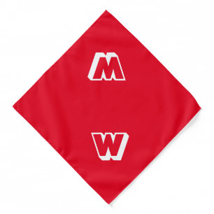 Modern red custom monogram initial cute dog bandana