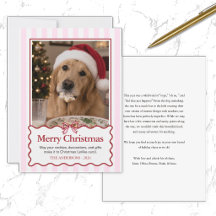 Modern Red Cute Dog Funny Christmas Card Pet Humor
