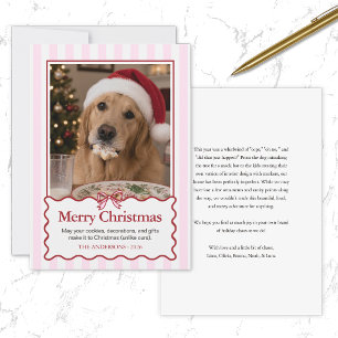Modern Red Cute Dog Funny Christmas Card Pet Humor