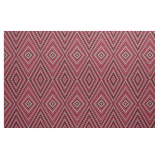 Modern Red Diamond Design Fabric