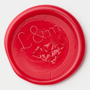 Modern Red Diamond Monogram Wedding Wax Seal Sticker