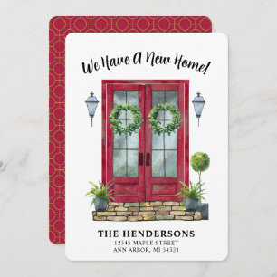 Modern Red Door New Home Moving Announcement