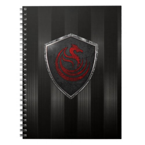 Modern Red Dragon Emblem Coat Of Arms Notebook