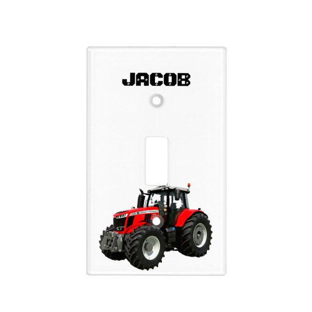  Modern Red Farm Tractor  Light Switch Cover (Front)
