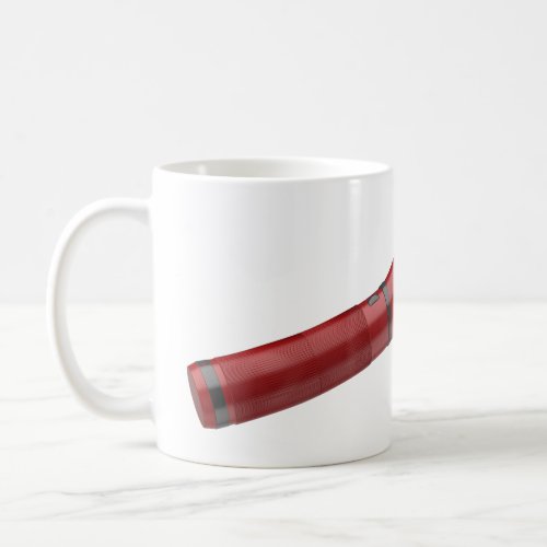 Modern red flashlight coffee mug