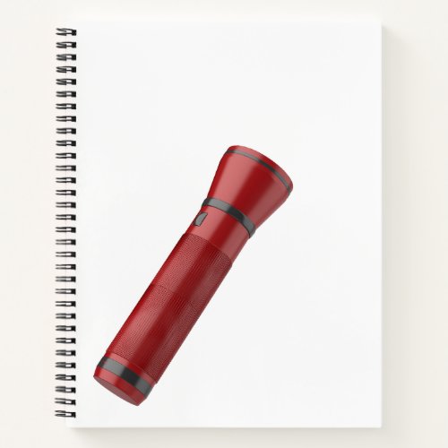 Modern red flashlight notebook