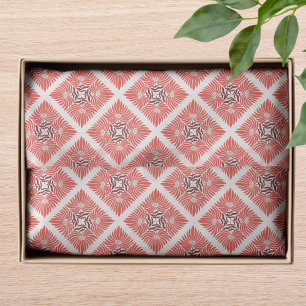Modern Red Floral Christmas Holiday Pattern Tissue Paper
