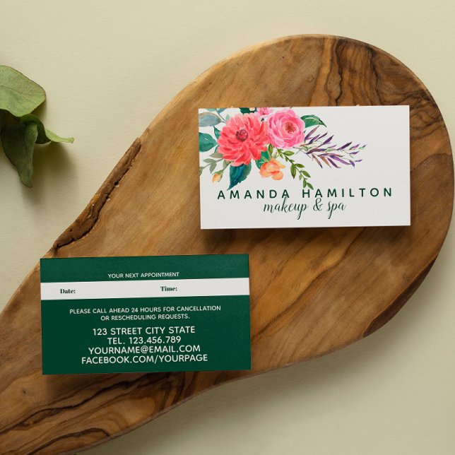 Modern red Flowers Bloom Watercolor Appointment (Creator Uploaded)