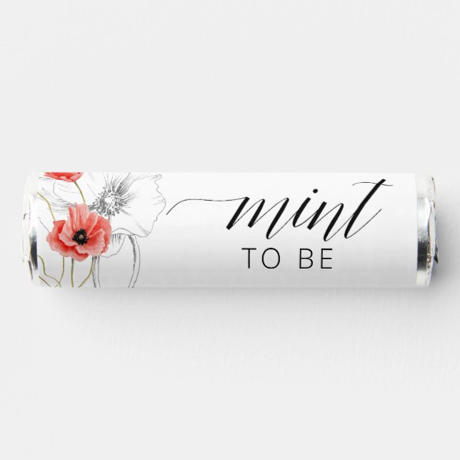 Modern Red Flowers Bridal Shower Breath Savers® Mints (Front)