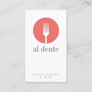 Modern red fork logo restaurant minimalist map business card