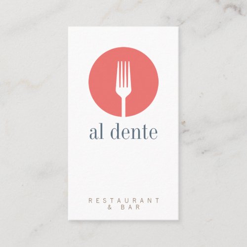 Modern red fork logo restaurant minimalist map business card