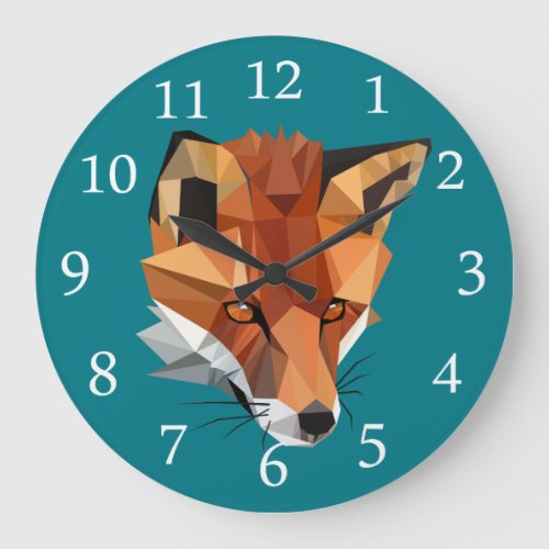 Modern Red Fox Large Clock