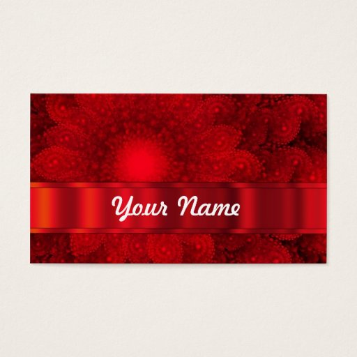 Customizable Modern red fractal abstract business card template