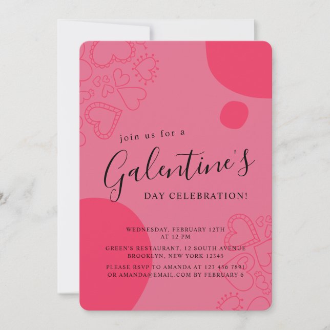 Modern Red Galentine's Day Invitation (Front)
