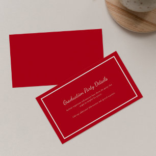 Modern Red Geometric Graduation 2026 Party Enclosure Card