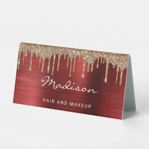 Modern Red Gold Dripping Business Table Tent