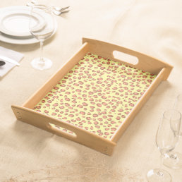Modern Red Gold Leopard Animal Print Pattern Serving Tray