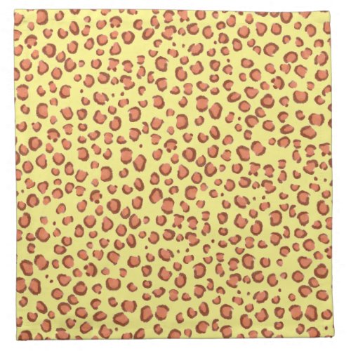 Modern Red Gold Leopard Pattern Animal Print Cloth Napkin