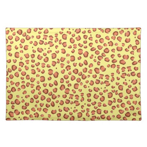 Modern Red Gold Leopard Pattern Animal Print Cloth Placemat