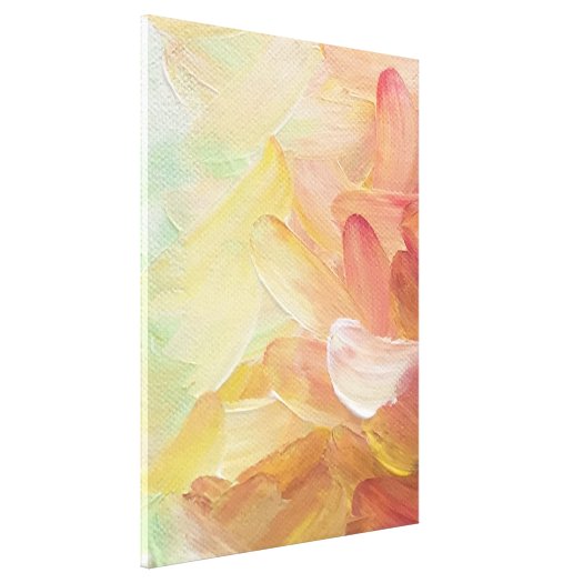 Modern Red Golden Teal White Abstract Oil Painting