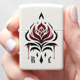 Modern Red Gothic Rose Zippo Lighter