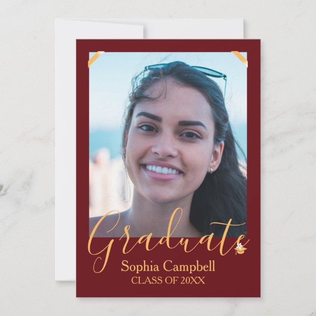 Modern Red Graduation Invitation (Front)
