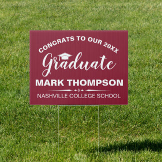 Modern Red Graduation Sign