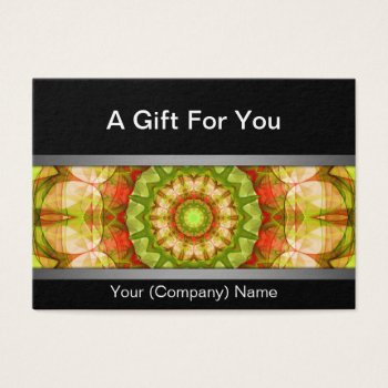 Modern Red & Green Apples Mandala Gift Certificate by WavingFlames at Zazzle