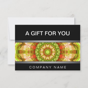 Modern Red & Green Apples Mandala Gift Certificate by WavingFlames at Zazzle