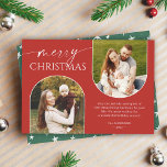 Modern Red Green Arch Photo Frame Christmas Holiday Card<br><div class="desc">This elegantly crafted card introduces a contemporary touch to your Christmas wishes, featuring a stylish arch frame in festive red and green hues. With the convenience of digital download, you can easily print it at home or share it on social media and via email, ensuring your personalized holiday message reaches...</div>