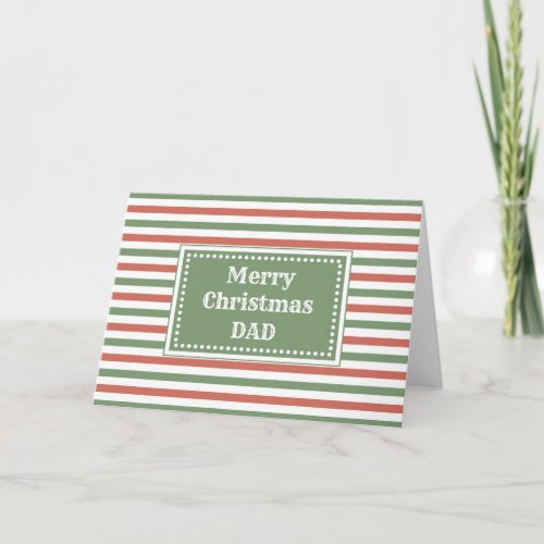 Modern Red Green Dad Merry Christmas Card