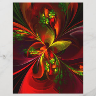 Modern Red Green Floral Abstract Art Pattern #05 Flyer