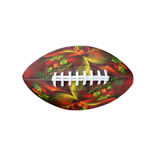 Modern Red Green Floral Abstract Art Pattern #05 Football (Front)