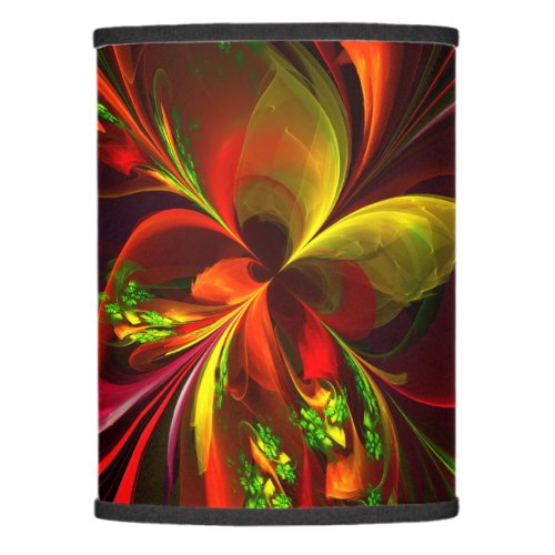 Modern Red Green Floral Abstract Art Pattern 05 Lamp Shade