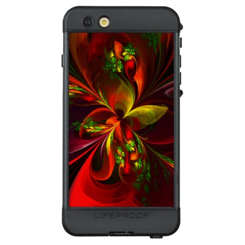 Modern Red Green Floral Abstract Art Pattern 05 LifeProof ND iPhone 6s Plus Case