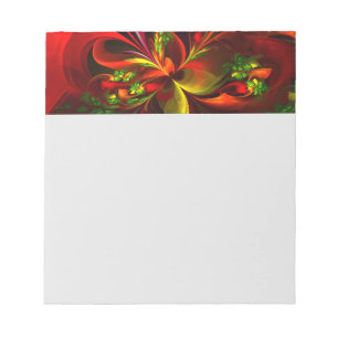 Modern Red Green Floral Abstract Art Pattern #05 Notepad