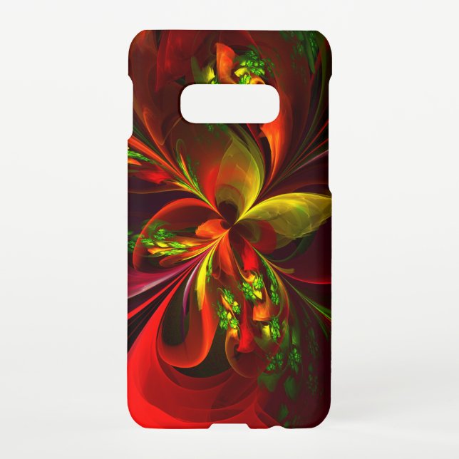 Modern Red Green Floral Abstract Art Pattern #05 Samsung Galaxy Case (Back)