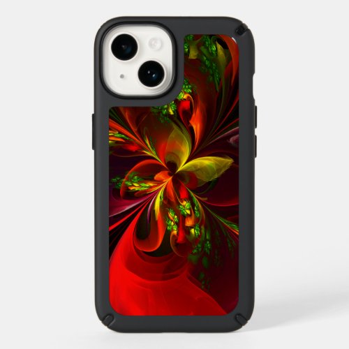 Modern Red Green Floral Abstract Art Pattern 05 Speck iPhone 14 Case