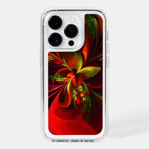 Modern Red Green Floral Abstract Art Pattern 05 Speck iPhone 14 Pro Case