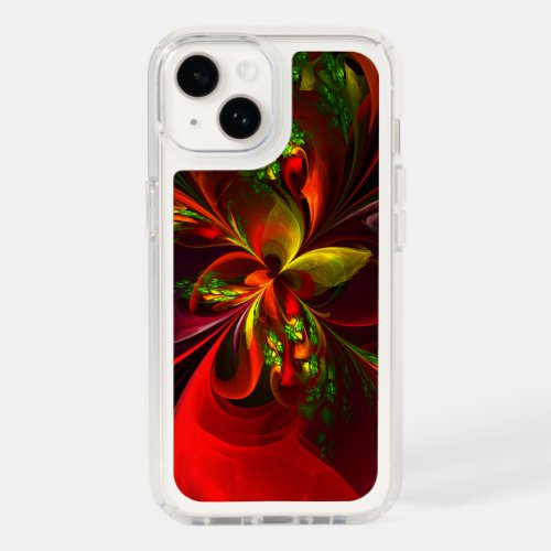 Modern Red Green Floral Abstract Art Pattern 05 Speck iPhone 14 Case