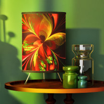 Modern Red Green Floral Abstract Art Pattern #05