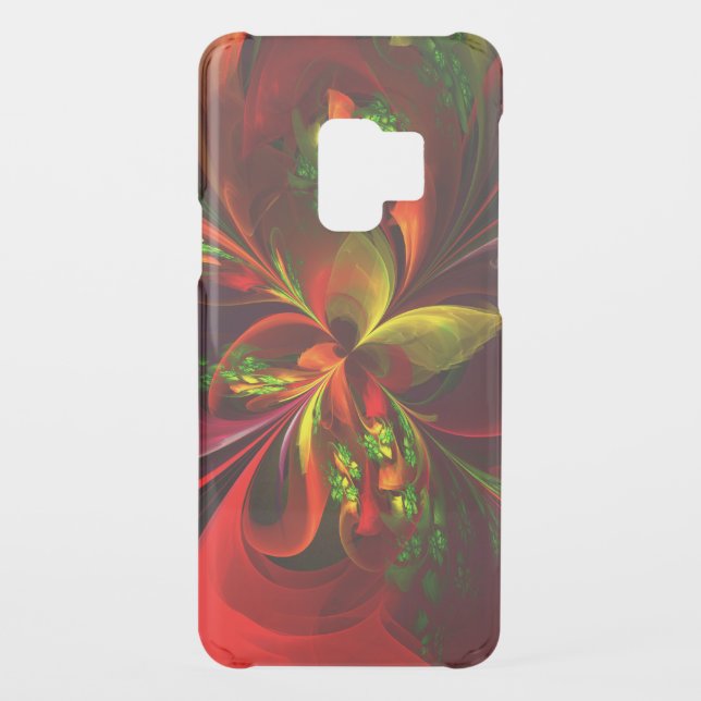 Modern Red Green Floral Abstract Art Pattern #05 Uncommon Samsung Galaxy Case (Back)