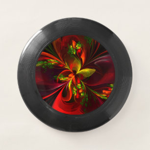 Modern Red Green Floral Abstract Art Pattern #05 Wham-O Frisbee