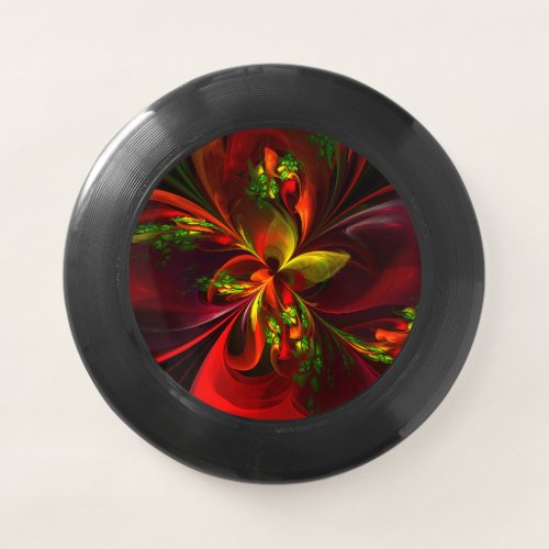 Modern Red Green Floral Abstract Art Pattern 05 Wham_O Frisbee