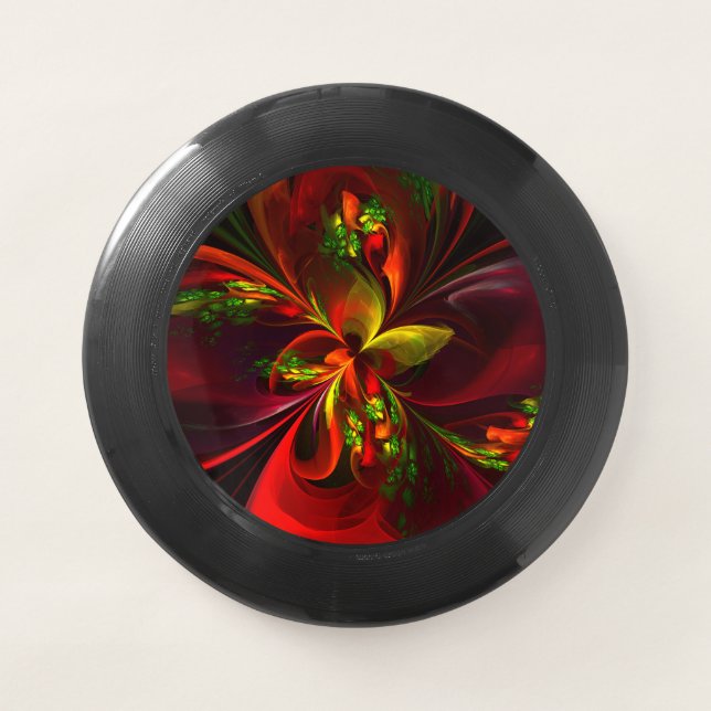 Modern Red Green Floral Abstract Art Pattern #05 Wham-O Frisbee (Front)
